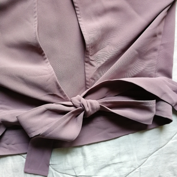 OLD - WILFRED Laon Blouse Open Back Tie Back Taupe Mauve Small Aritzia - Picture 9 of 12